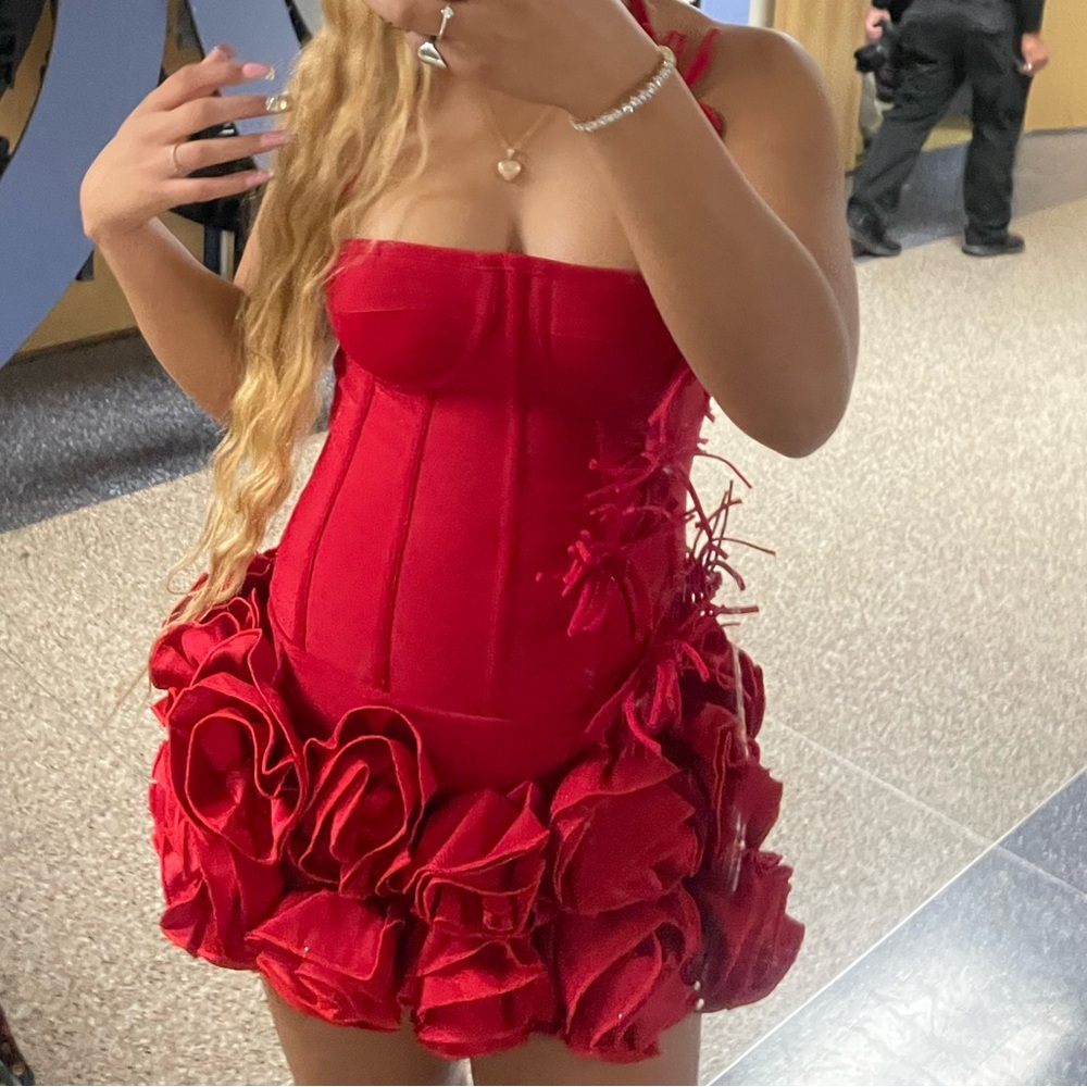 & Other Stories Red Mini Dress